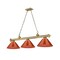 Z-Lite Cordon 3 Light Billiard, Rubbed Brass & Red 2306-3RB-PRD - alternate 1